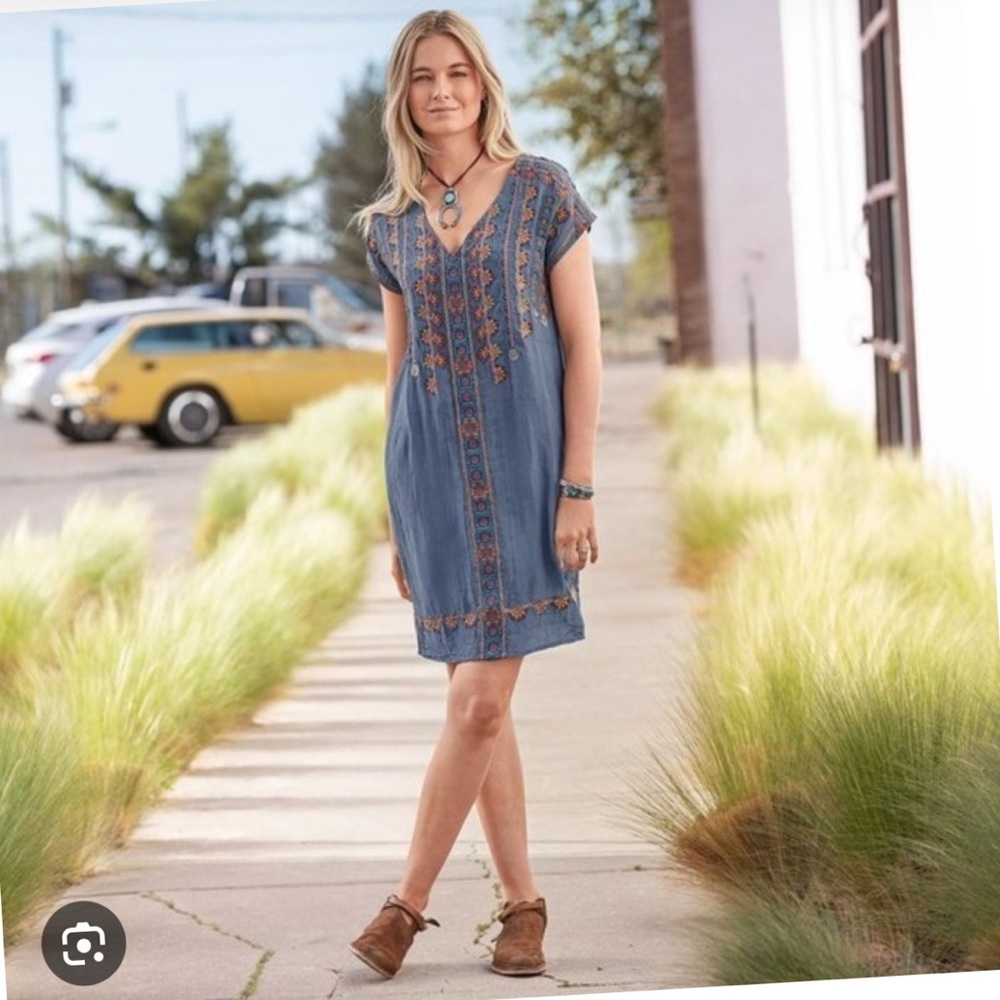 Sundance NWT NEW Fits Like a Large X-Small Blue Garden Melody Dress Womens READ